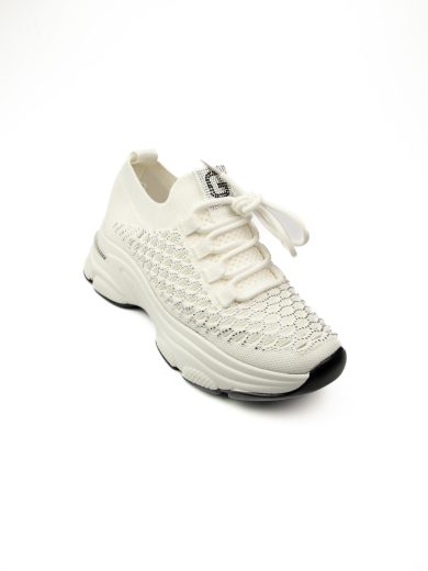 Guja 309 - 3 Beyaz Taşlı Kadın Sneaker Ayakkabı