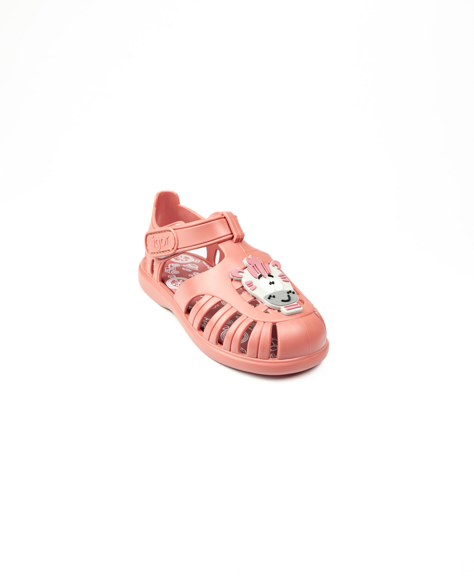 Igor Pembe Kız Çocuk Cırtlı Sandalet S10373 Tobby Zebra